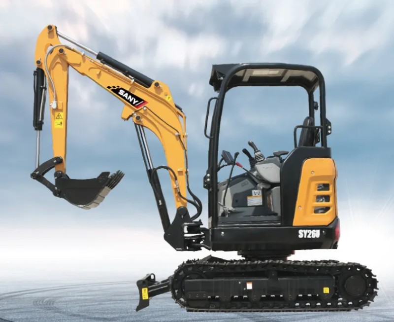 Análisis exhaustivo de la mini-excavadora Sany SY16U MINI: peso total de 1195 kg, capacidad de cubo de 0,025 m3, potencia de 8,8 / 2200 kW / rpm